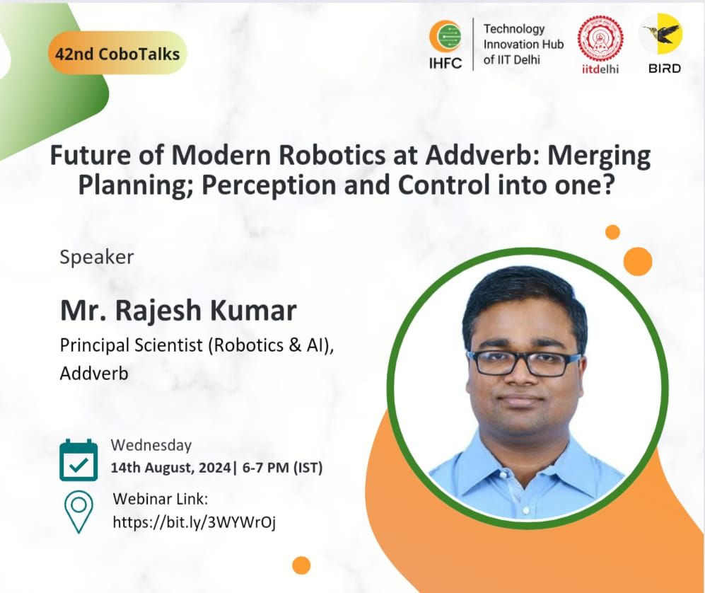 Future of Modern Robotics at Addverb: Merging Planning, Perception, and Control into One